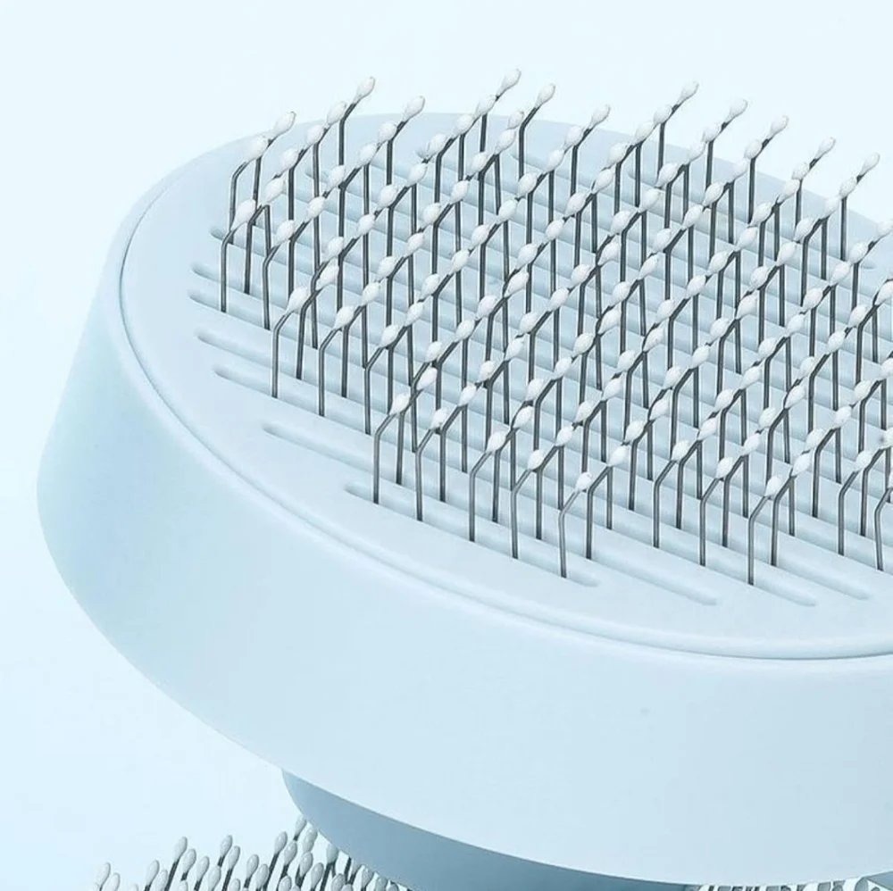 2/$15 - Pet Grooming Brush For Dogs & Cats Push Easy Clean Curved Soft Bristles